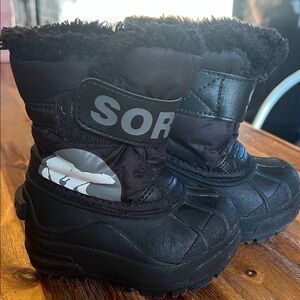 Sorel Black and Gray Kids' Snow Boots